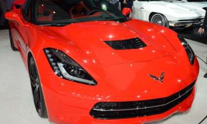 The seventh generation Chevrolet Corvette in red