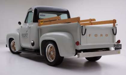 The customized 1953 Ford F100 from the rear