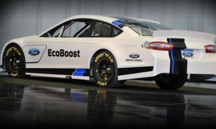 The rear end of the 2013 Ford Fusion NASCAR race car