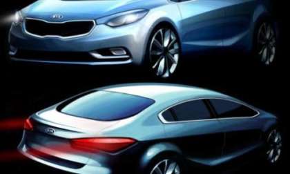 The first official sketches of the 2014 Kia Forte sedan