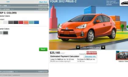 The Toyota Prius C configurator