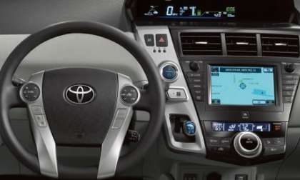 The dash area of the 2012 Toyota Prius V Five