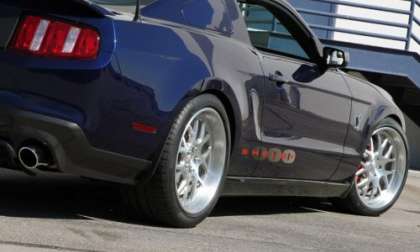 A close up shot of the side of the 2012 Shelby 1000 Mustang 