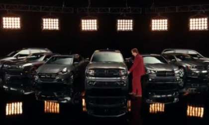 Ron Burgundy with the entire 2014 Dodge lineup