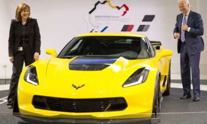 Joe Biden with the 2015 Corvette Z06