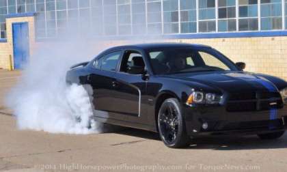 The Mopar 11 Charger doing a burnout