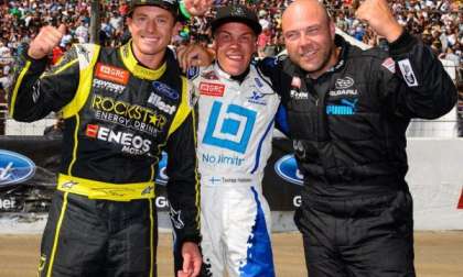 Foust, Heikkinen and Isachsen celebrate in LA