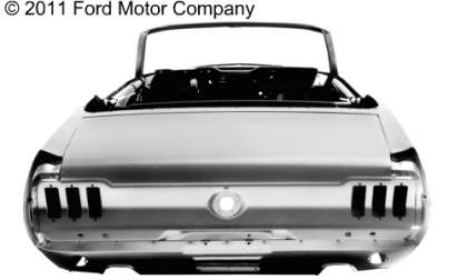 The 1967 Mustang convertible body shell is the fourth reproduction body licensed