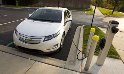 2012 Chevy Volt, charging, picture copyright GM