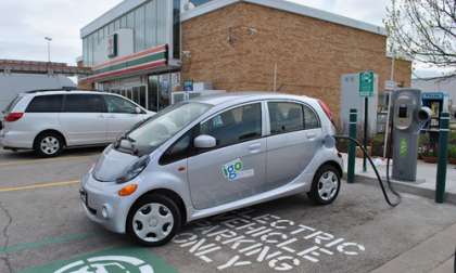 Mitsubishi i-MiEV charging in Chicago