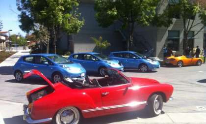 Conversion Karmann Ghia, Leafs, and a Tesla Roadster