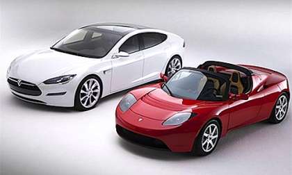 Tesla all-electric Model S and Roadster