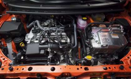 2012 Toyota Prius c engine compartment (stock)