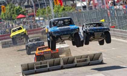 Stadium Super Trucks in flight