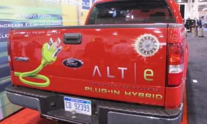 Rear view of Ford F-150 REEV conversion at ALTe at The Battery Show 2011