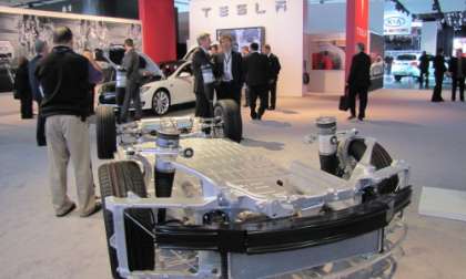 Tesla showed its aluminum chassis tech at NAIAS 2012