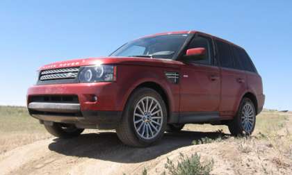 The 2013 Range Rover HSE Sport poses proudly after climbing CORE's biggest hill.