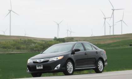 A 2012 Camry Hybrid before Kansas Wind generators. Photo © 2012 by Don Bain