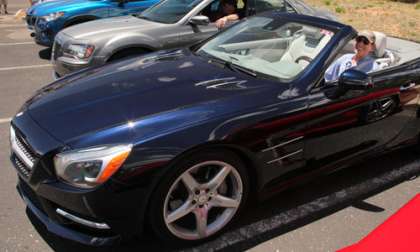 Me in the 2013 MB SL 550c. Photo © 2012 Phil Shuyler. 