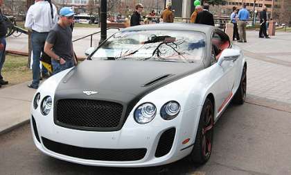 A flex fuel Bentley draws interest at the 2011 Denver Green Car Parade. Photo©Do