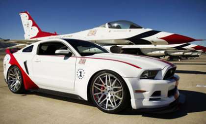 The Thunderbirds Mustang GT Special Edition and Falcon F-16 it emulates