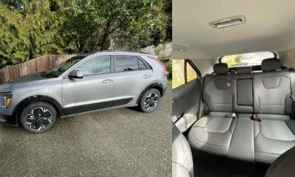 Gray 2023 Kia Niro EV exterior and interior