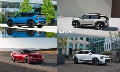 Kia EV9, EV3, EV6 and Niro EVs in profile