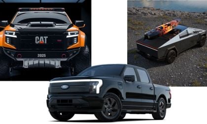 Comparing the  F-150, Caterpillar Pickup, and Cybertruck 