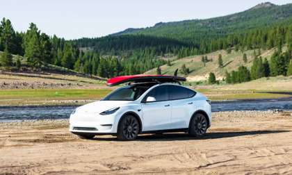 Tesla Model Y with surfboard image courtesy of Tesla