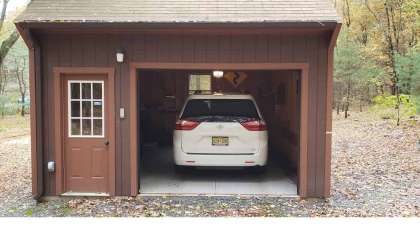 Minivan in garage image by John Goreham