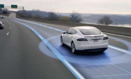 Tesla Model S on autopilot 1200x900 size