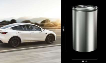 Tesla Model Y and 4680 battery cell.