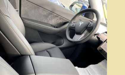 Tesla Model Y Interior shows the driver side