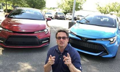 Jeff Teague in front of Toyota Corolla Hatchback vs Corolla Sedan