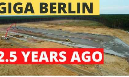 Tesla Giga Berlin 2.5 Years Ago, Model 3 Drives Around Construction Site